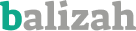 Logotipo com letras quadraras escrito Balizah